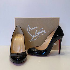 NEW! CHRISTIAN LOUBOUTIN Black Patent Leather Fifille 100 Pumps